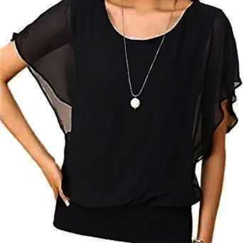 NWT Neineiwu sz 2X black blouse